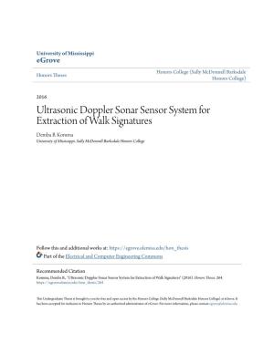 Ultrasonic Doppler Sonar Sensor System for Extraction of Walk Signatures Demba B