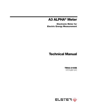 A3 ALPHA Meter Technical Manual Contents
