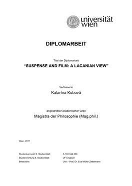 Suspense and Film: a Lacanian View”
