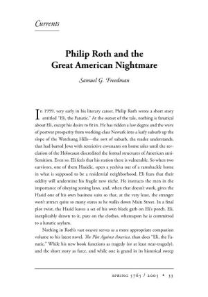 Philip Roth and the Great American Nightmare