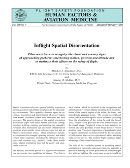 Human Factors & Aviation Medicine January-February 1992