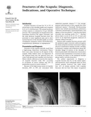 Fractures of the Scapula: Diagnosis, Indications, and Operative Technique