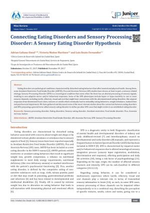 A Sensory Eating Disorder Hypothesis