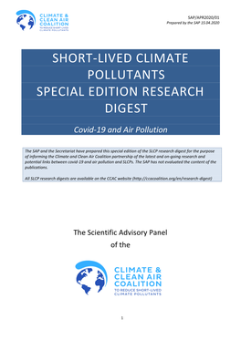 Short-Lived Climate Pollutants Special Edition Research Digest