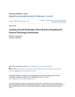 New Librarians Navigating the Science/Technology Librarianship