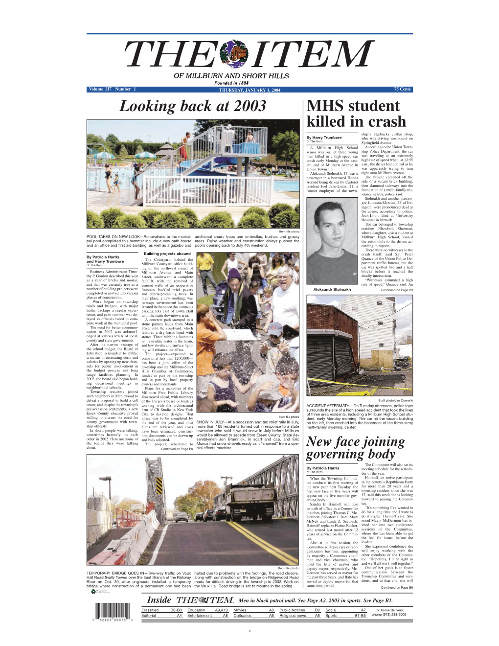 MHS Student Killed in Crash Looking Back at 2003