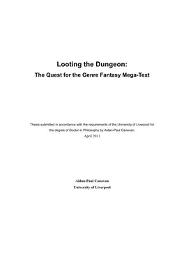 Looting the Dungeon: the Quest for the Genre Fantasy Mega-Text