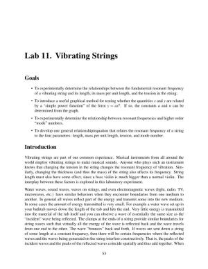 Lab 11. Vibrating Strings