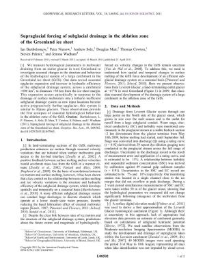 Supraglacial Forcing of Subglacial Drainage in the Ablation Zone of The