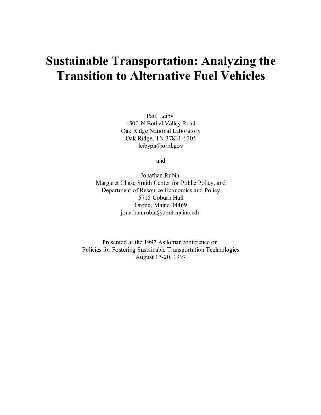 Sustainable Transportation: Analyzing the Transition to Alternative Fuel Vehicles