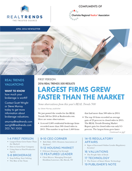 Largest Firms Grew Faster Than the Market