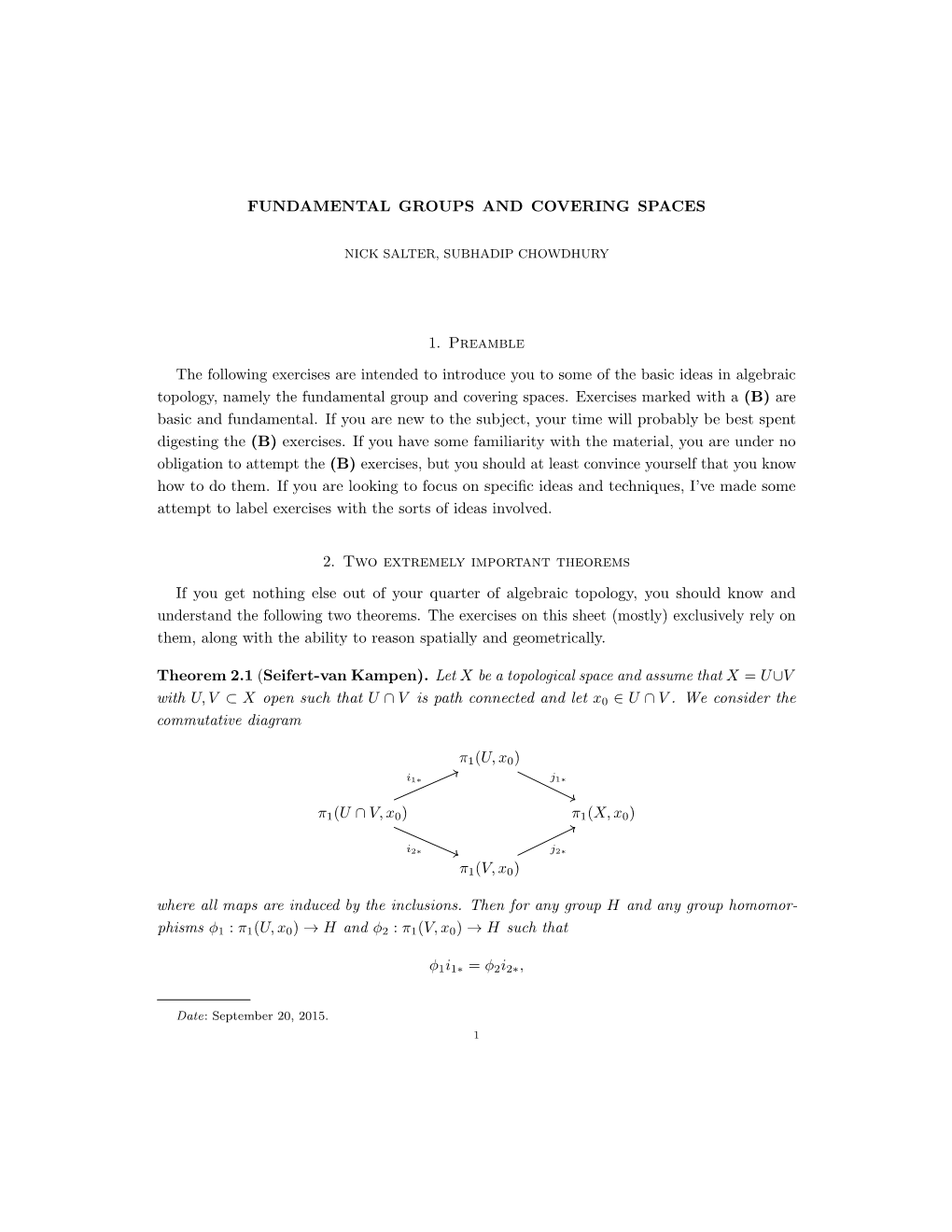 Covering Spaces and the Fundamental Group