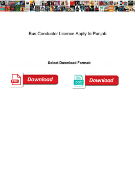 Bus Conductor Licence Apply in Punjab