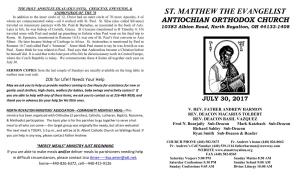 St. Matthew the Evangelist Antiochian Orthodox Church