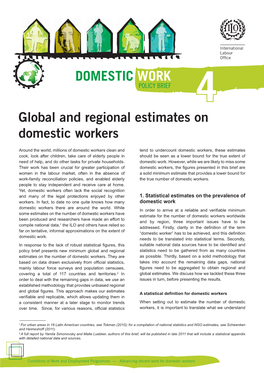 Global and Regional Estimates on Domestic Workers DOMESTIC WORK