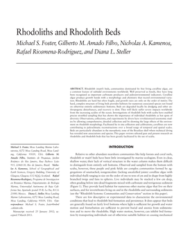 Rhodoliths and Rhodolith Beds Michael S