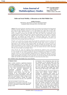 Asian Journal of Multidisciplinary Studies (AJMS)