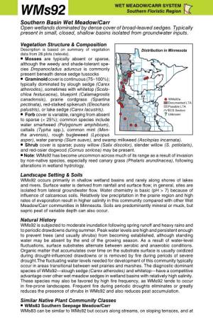 Wms92 Southern Basin Wet Meadow/Carr Factsheet