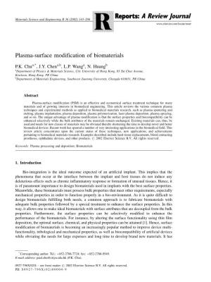 Plasma-Surface Modification of Biomaterials