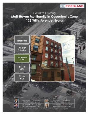 Mott Haven Multifamily in Opportunity Zone 128 Willis Avenue, Bronx