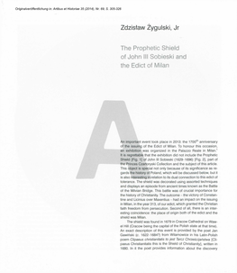Zdzistaw Zygulski, Jr the Prophetic Shield of John III Sobieski and The