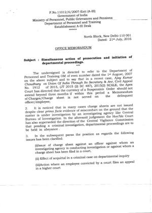 F.No.11012/6/2007-Estt (A-III) Government of India Ministry Of