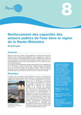 Renforcement Des Capacités Des Acteurs Publics De L'eau Dans La Région De La Haute-Matsiatra