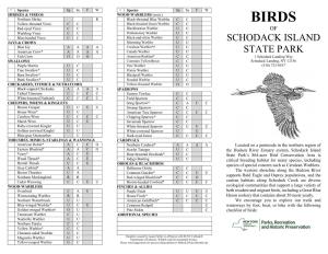 Schodack Birding Checklist