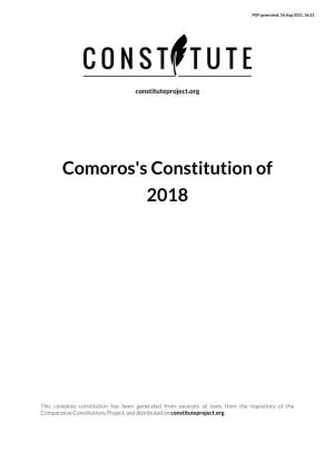 Comoros's Constitution of 2018