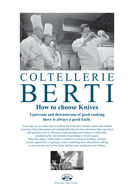 How to Choose Knives Upstream and Downstream of Good Cooking There Is Always a Good Knife