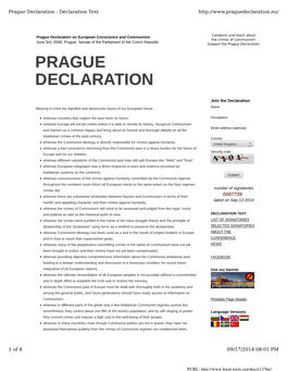 Prague Declaration on European Conscience and Communism