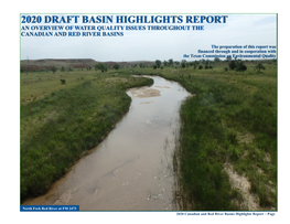 2020 Draft Basin Highlights Report an Overview of Water Quality Issues Throughout the Canadian and Red River Basins