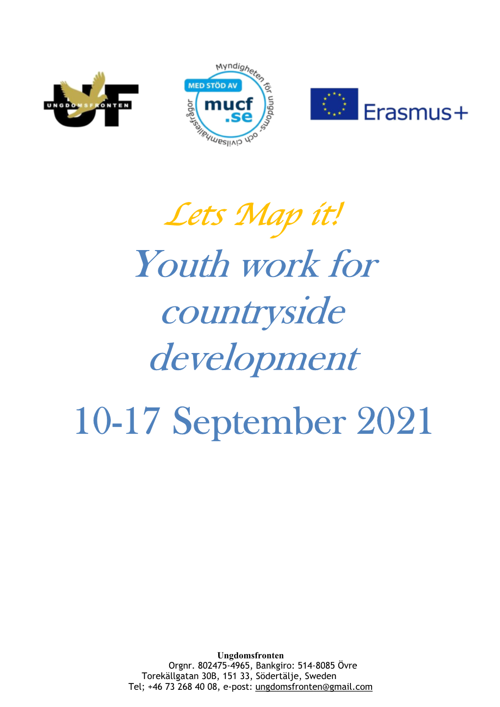 Youth Work for Countryside Development 10-17 September 2021