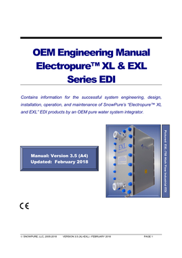 OEM Technical Manual for Electropure