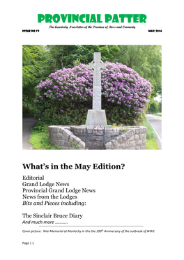 Provincial Patter the Quarterly Newsletter of the Province of Ross and Cromarty Issue No 79 May 2014