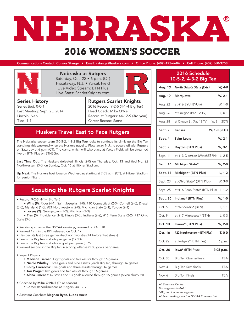 2016 Women's Soccer