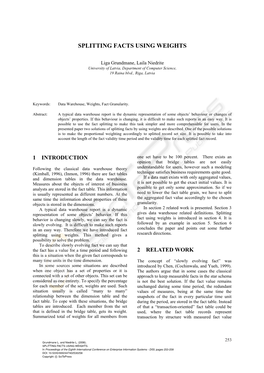 Splitting Facts Using Weights