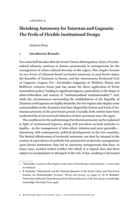 Shrinking Autonomy for Tatarstan and Gagauzia: the Perils of Flexible Institutional Design