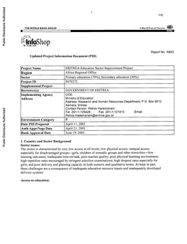 Tinfoshop Public Disclosure Authorized Tb