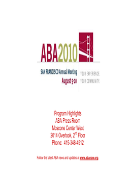 ABA 2010 Annual Meeting Highlights