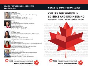 Chairs for Women in Science and Engineering Coast to Coast Update 2020
