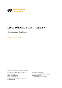 Ljudstörning Från Trafiken