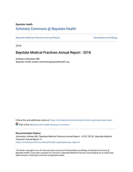 Baystate Medical Practices Annual Report Newsletters and Blogs