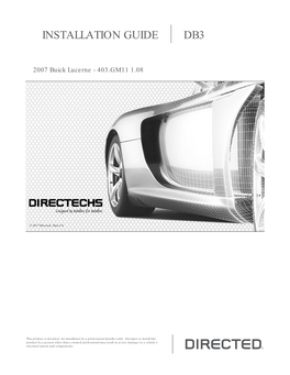 Installation Guide. 2007 Buick Lucerne