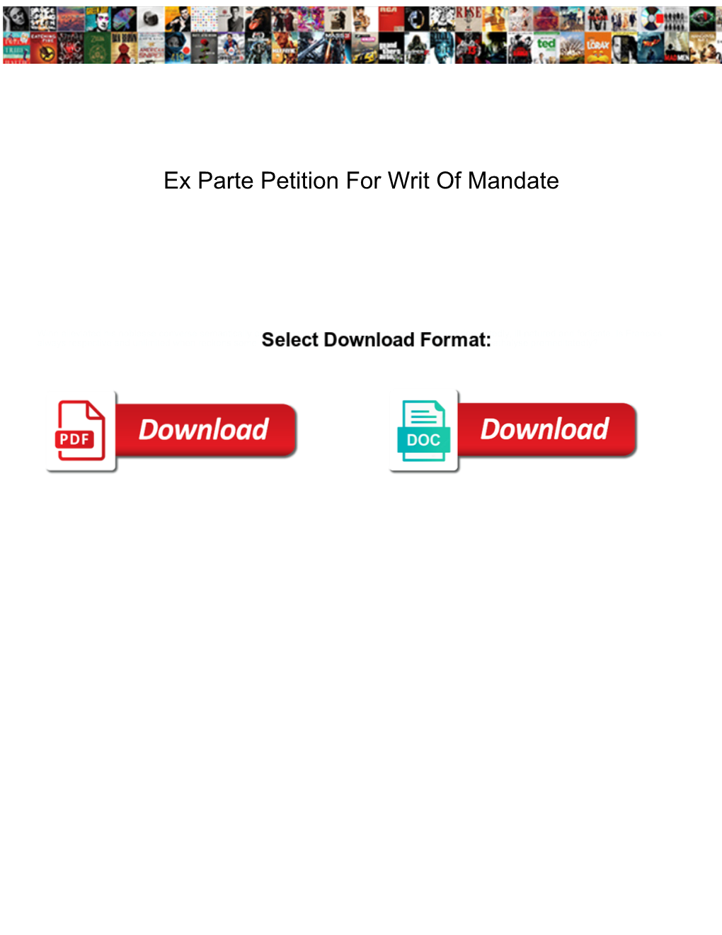 Ex Parte Petition for Writ of Mandate