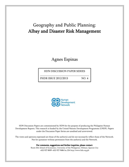 Geography and Public Planning: Albay and Disaster Risk Management