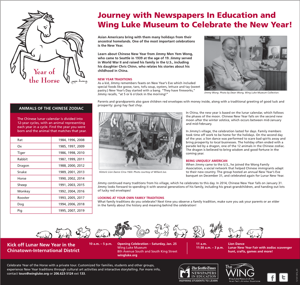 Journey with Newspapers in Education and Wing Luke Museum to Celebrate the New Year!