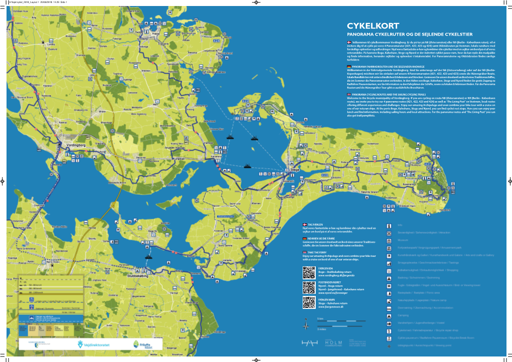 Cykelkort Panorama Cykelruter Og De Sejlende Cykelstier