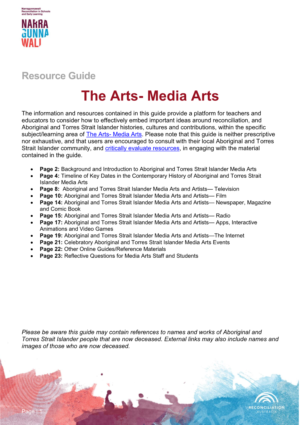 The Arts- Media Arts