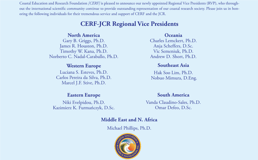 CERF-JCR Regional Vice Presidents